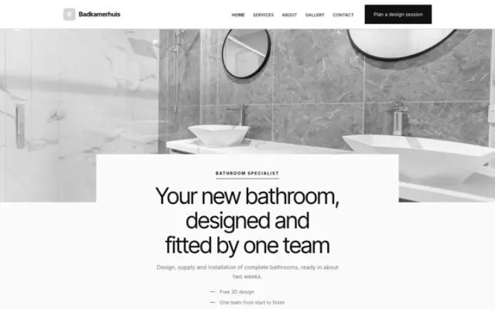 Website para especialistas em casas de banho