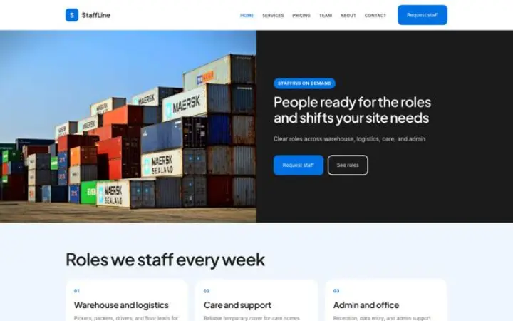 Website para trabalho temporário