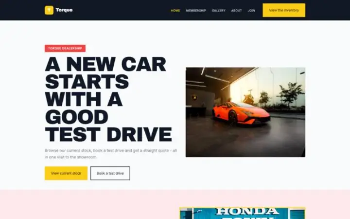 Website para stand automóvel
