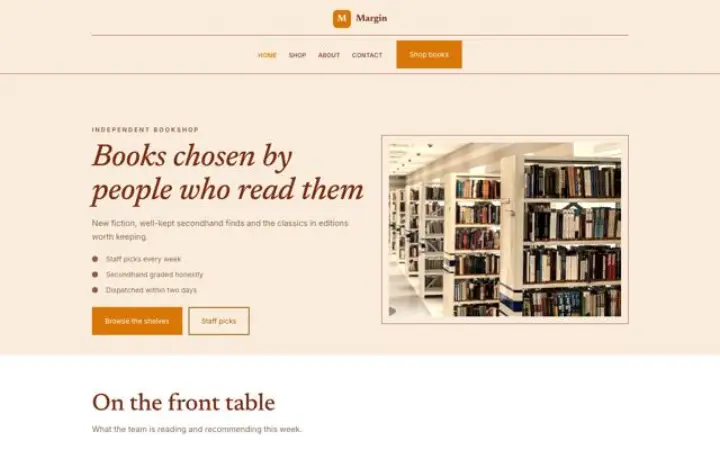 Website para livraria