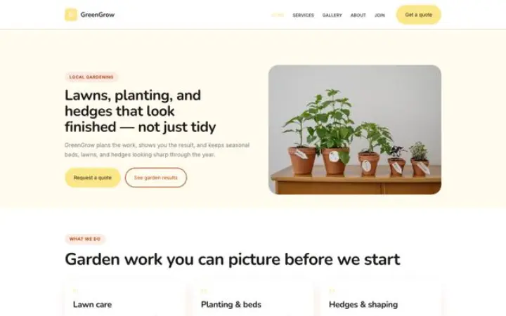 Website para jardinagem