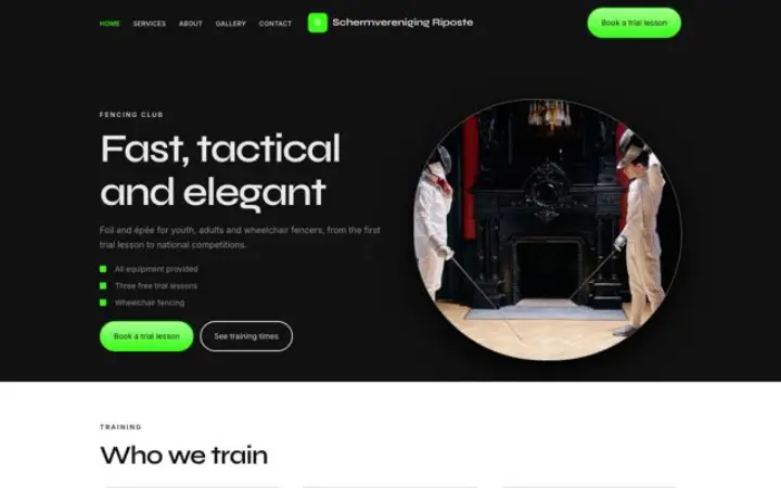 Website para clube de esgrima
