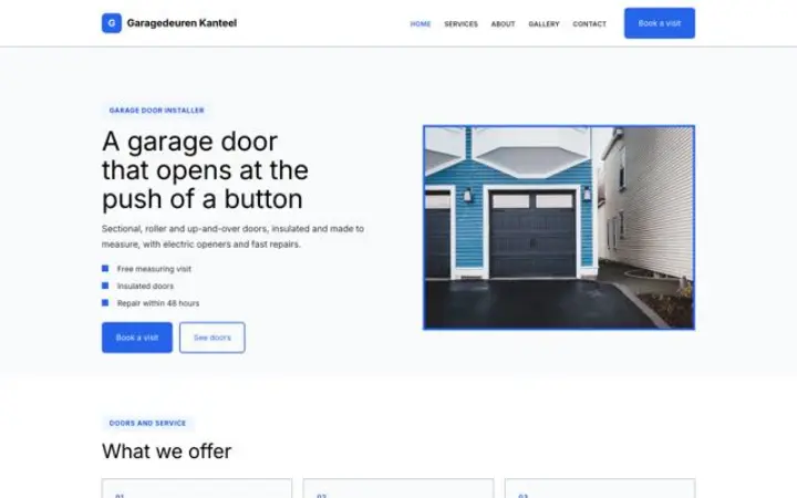 Website para portões de garagem