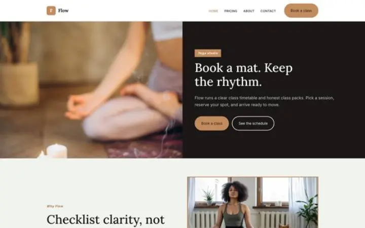 Website para estúdio de yoga