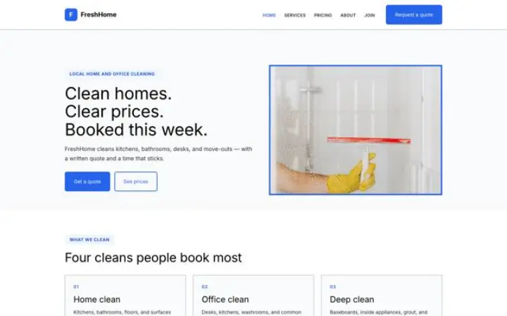 Website para limpezas