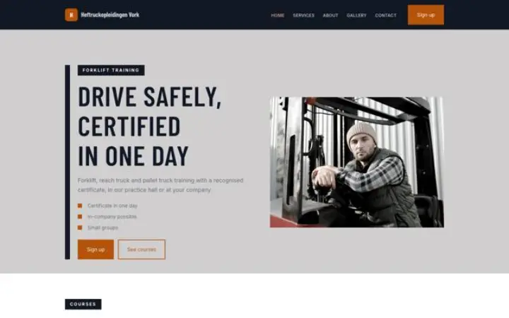 Website para formação em empilhadores