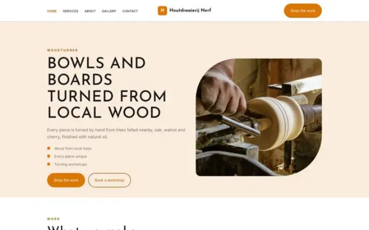 Website para torneamento de madeira