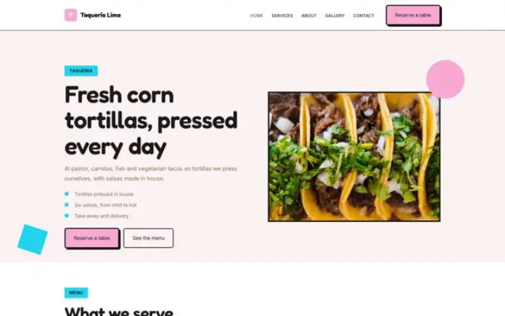 Website para taquería