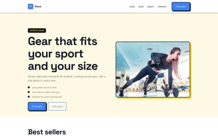Website para loja de desporto