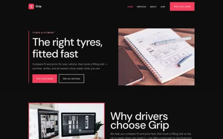 Website para pneus e montagem