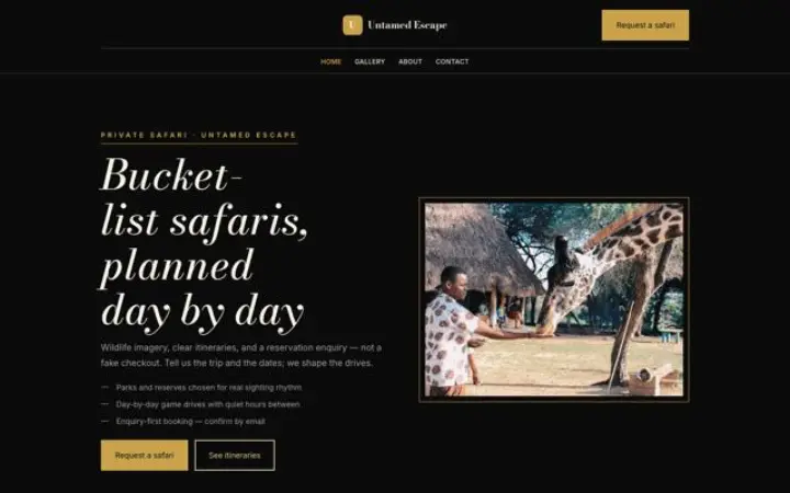 Website para safari
