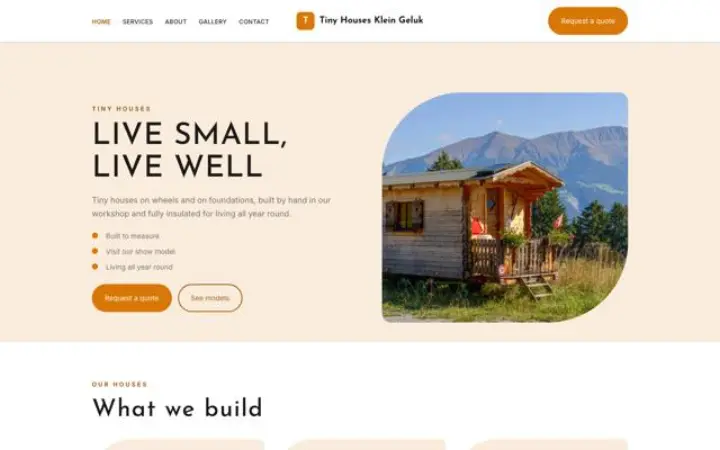 Website para construção de tiny houses