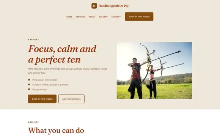 Website para clube de tiro com arco