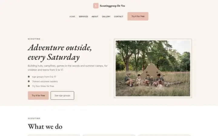Website para agrupamento de escutismo