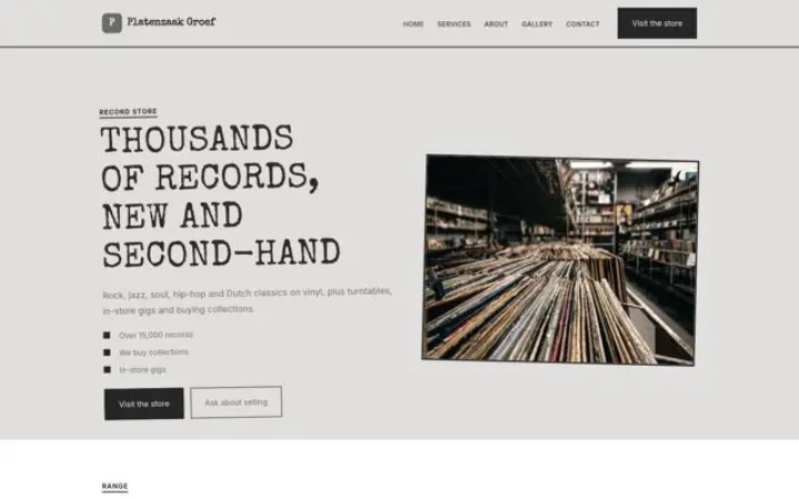 Website para loja de discos