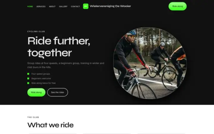 Website para clube de ciclismo