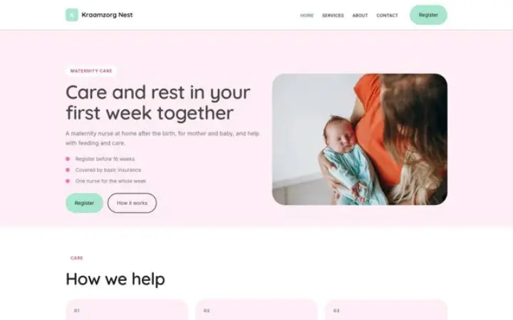 Website para cuidados pós-parto