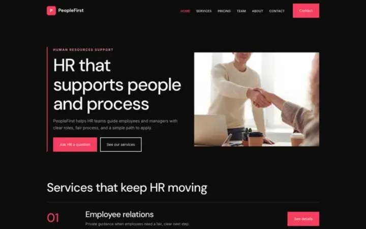 Website para recursos humanos