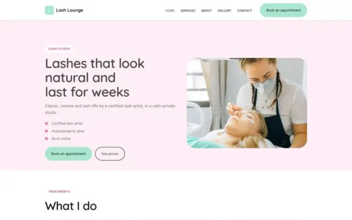 Website para estúdio de pestanas
