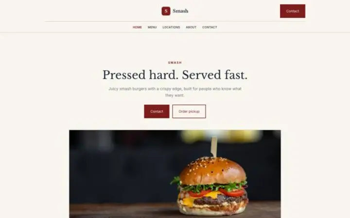 Website para hamburgueria