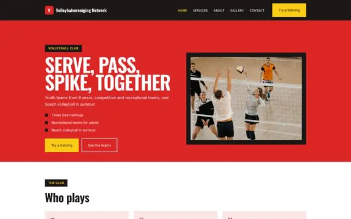 Website para clube de voleibol
