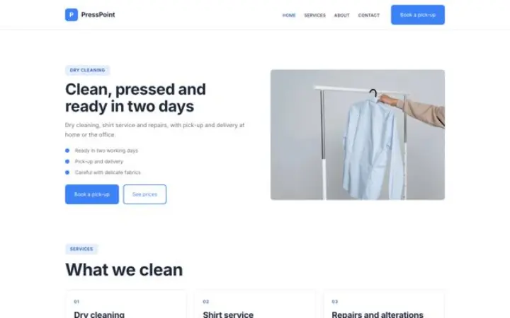 Website para limpeza a seco