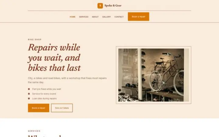 Website para loja de bicicletas