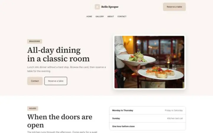 Website para brasserie