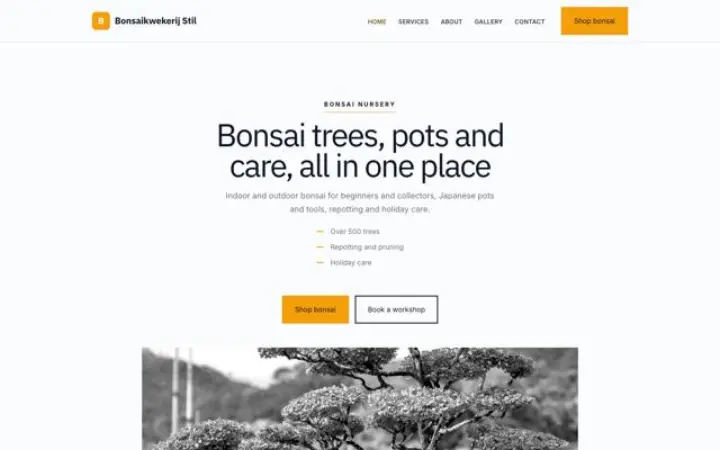 Website para viveiro de bonsai