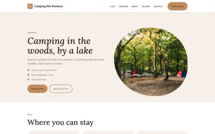 Website para parque de campismo