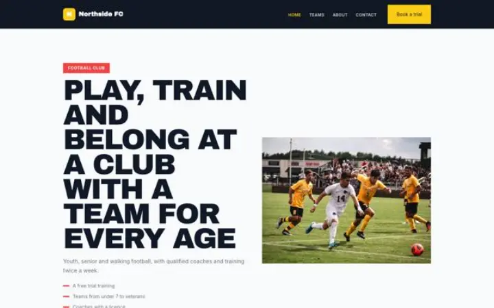 Website para clube desportivo
