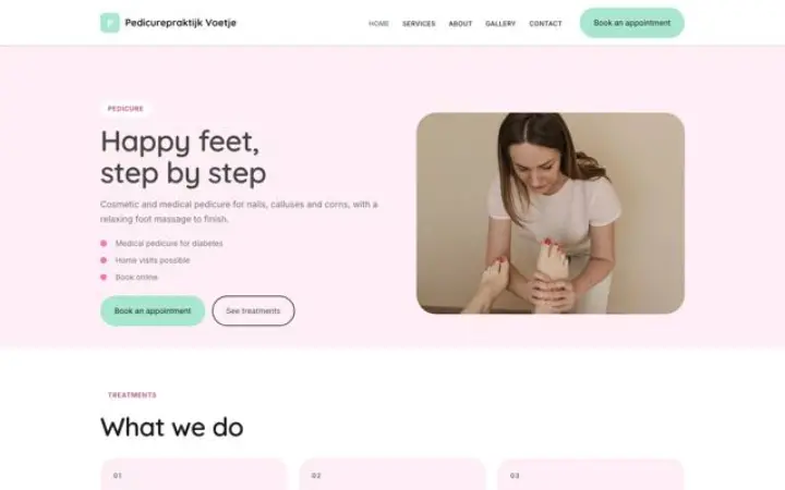 Website para pedicure