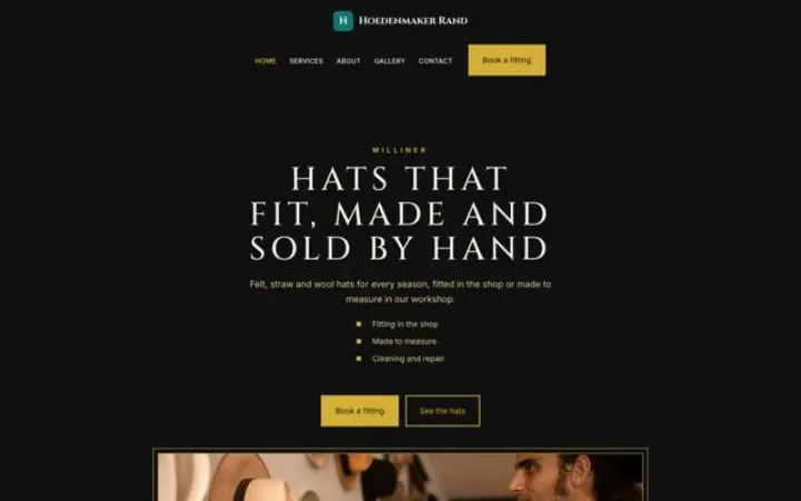 Website para chapelaria