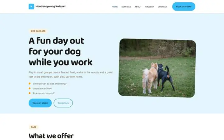 Website para creche canina