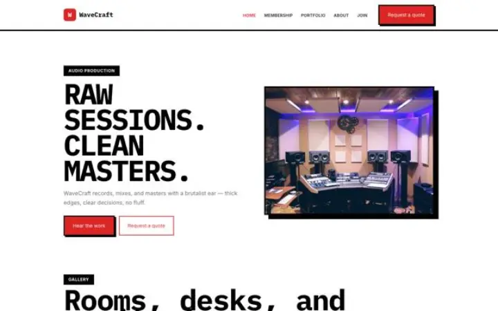 Website para produção de áudio