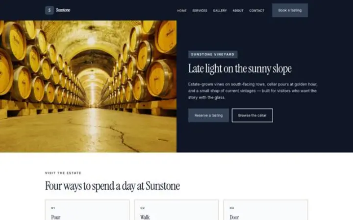 Website para vinha