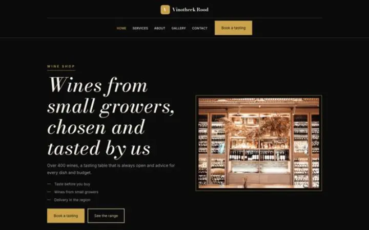 Website para garrafeira