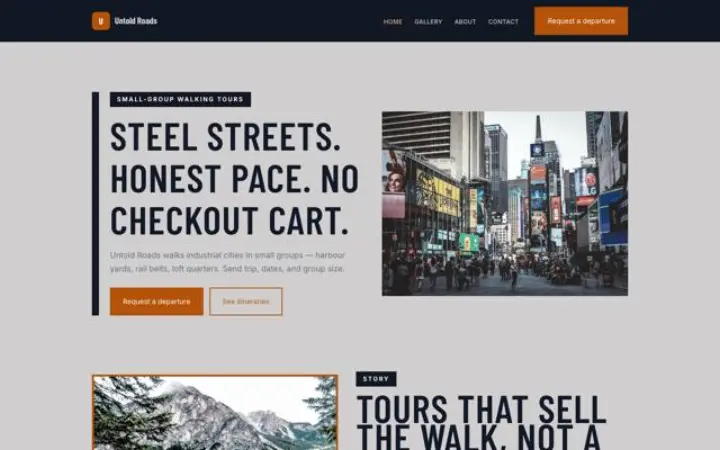 Website para passeios e viagens