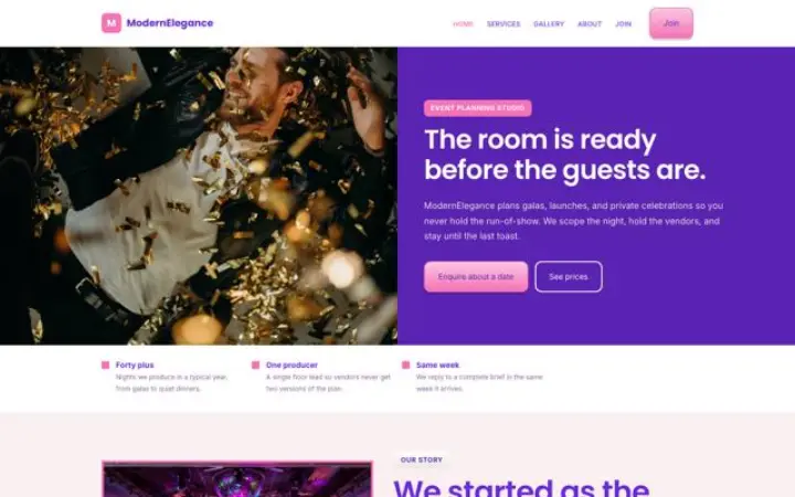 Website para organização de eventos