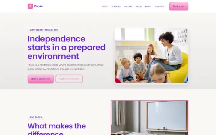 Website para montessori
