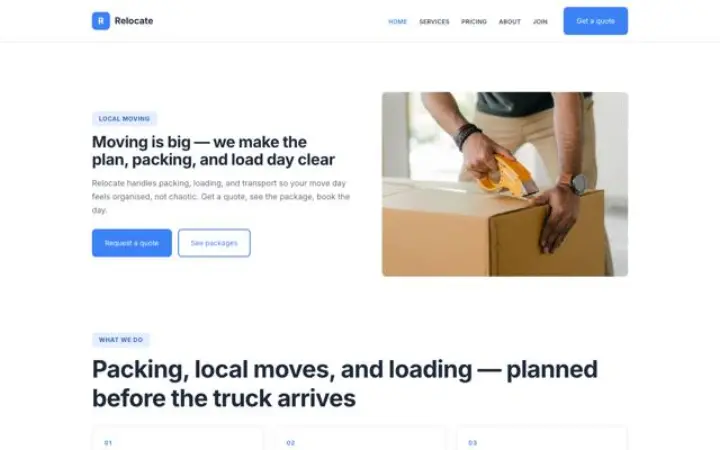 Website para mudanças