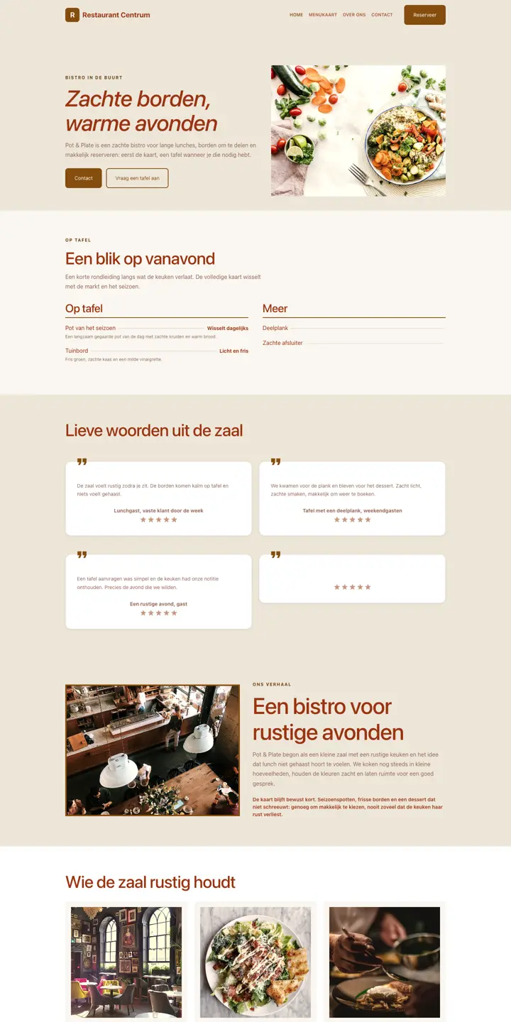 Exemplo de um website para pizzeria