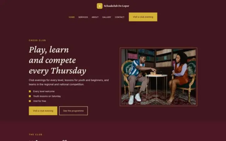 Website para clube de xadrez