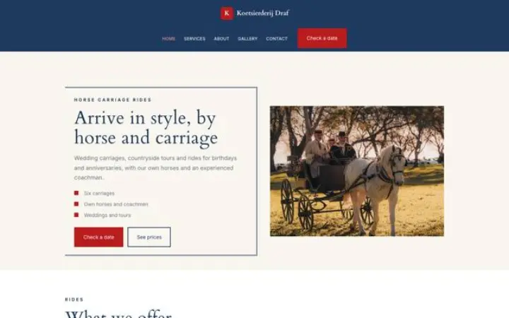 Website para passeios de charrete