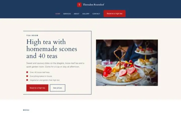 Website para salão de chá