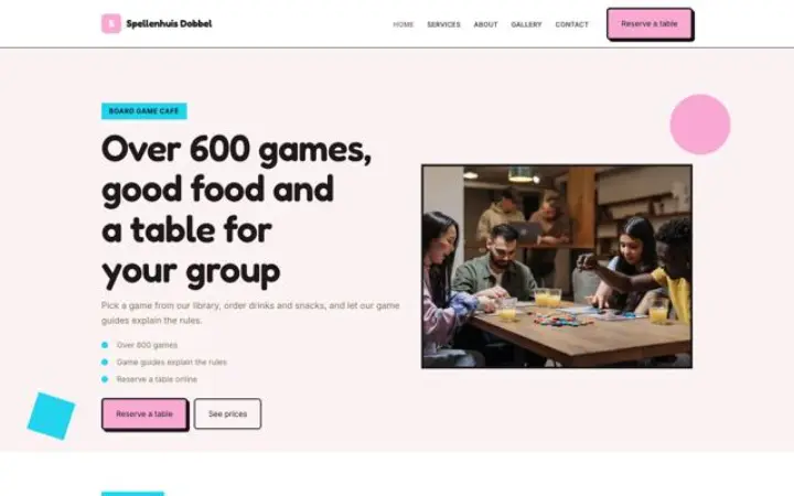 Website para café de jogos