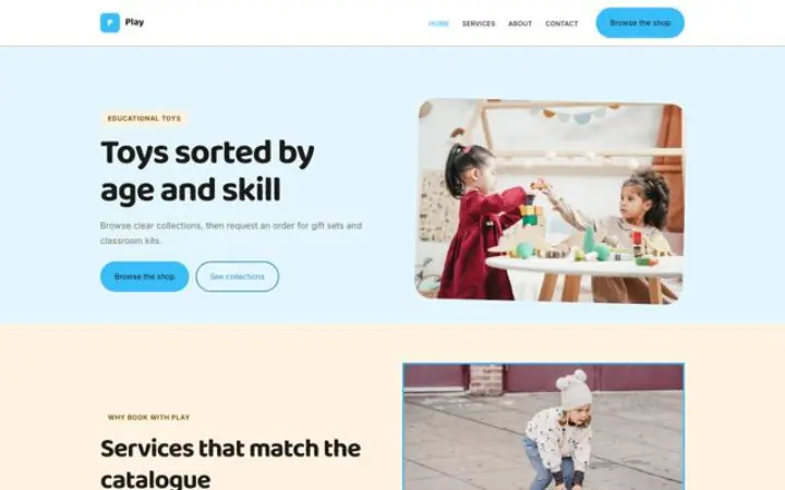 Website para brinquedos educativos