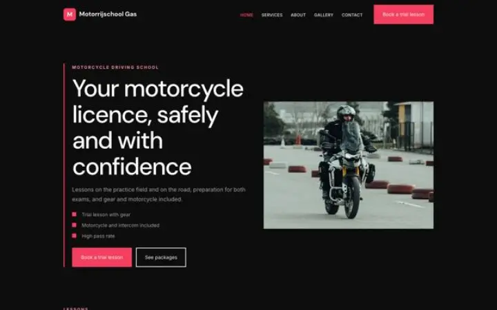 Website para escola de condução de motas