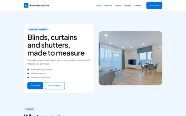 Website para decoração de janelas