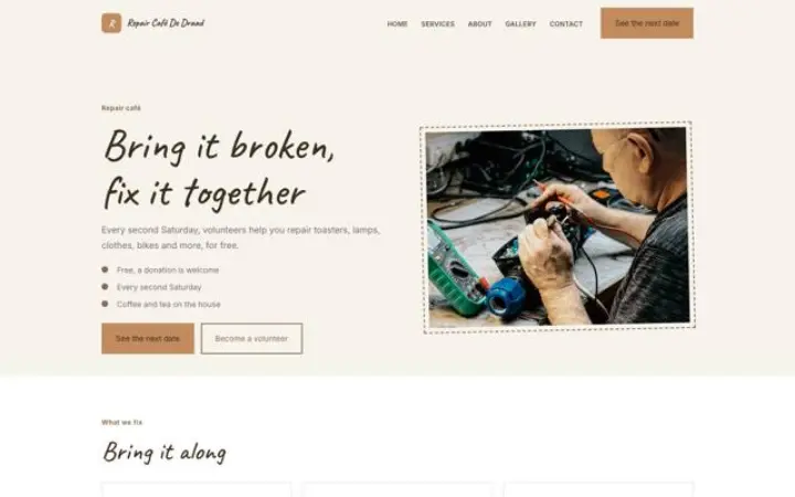 Website para repair café